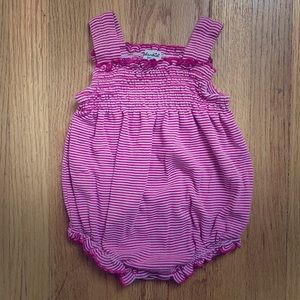 Splendid 3/6m striped pink bubble romper